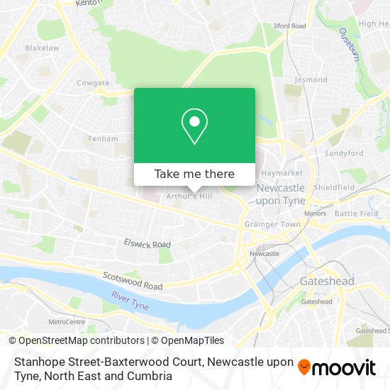 Stanhope Street-Baxterwood Court, Newcastle upon Tyne map