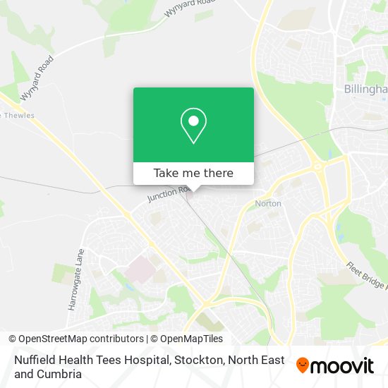 Nuffield Health Tees Hospital, Stockton map