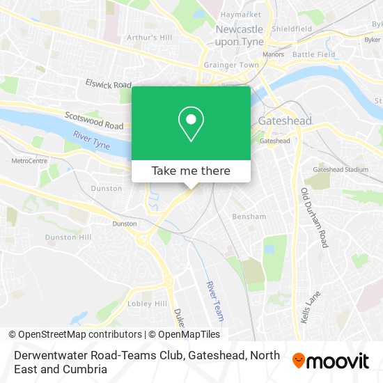 Derwentwater Road-Teams Club, Gateshead map