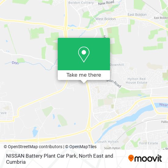 NISSAN Battery Plant Car Park map