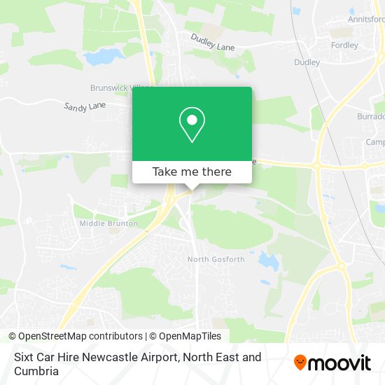 Sixt Car Hire Newcastle Airport map