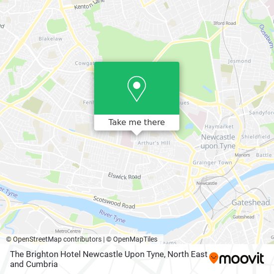 The Brighton Hotel Newcastle Upon Tyne map