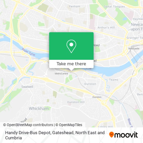 Handy Drive-Bus Depot, Gateshead map