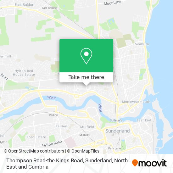 Thompson Road-the Kings Road, Sunderland map