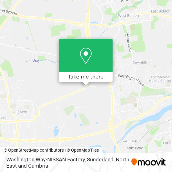 Washington Way-NISSAN Factory, Sunderland map