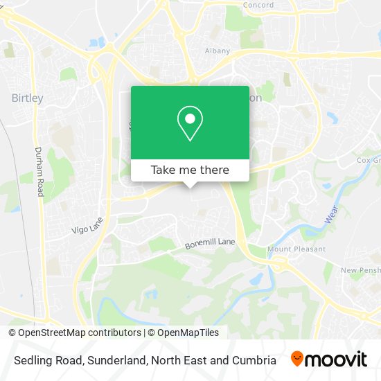 Sedling Road, Sunderland map