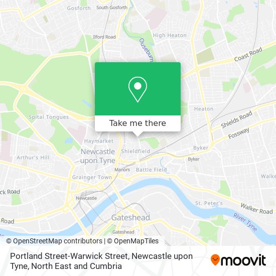 Portland Street-Warwick Street, Newcastle upon Tyne map
