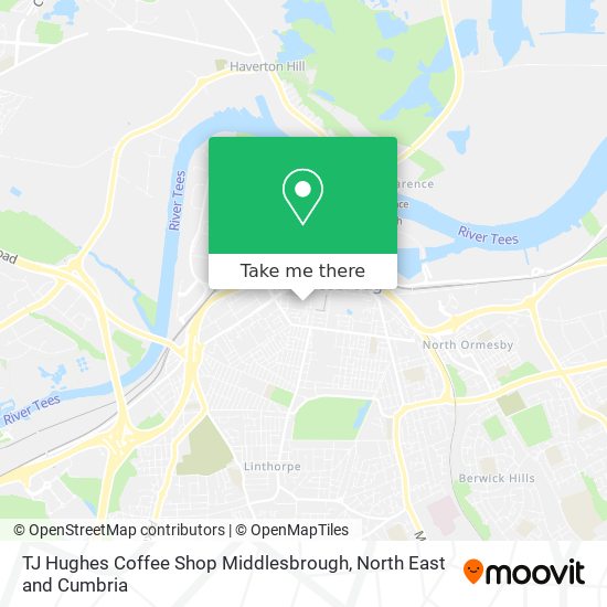 TJ Hughes Coffee Shop Middlesbrough map