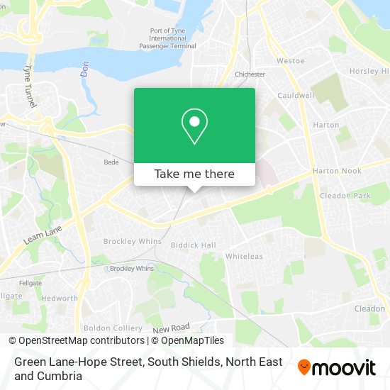Green Lane-Hope Street, South Shields map