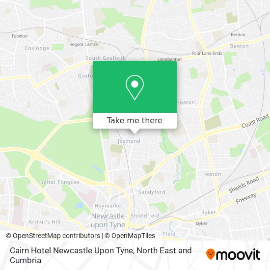 Cairn Hotel Newcastle Upon Tyne map