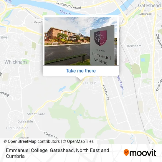 Emmanuel College, Gateshead map