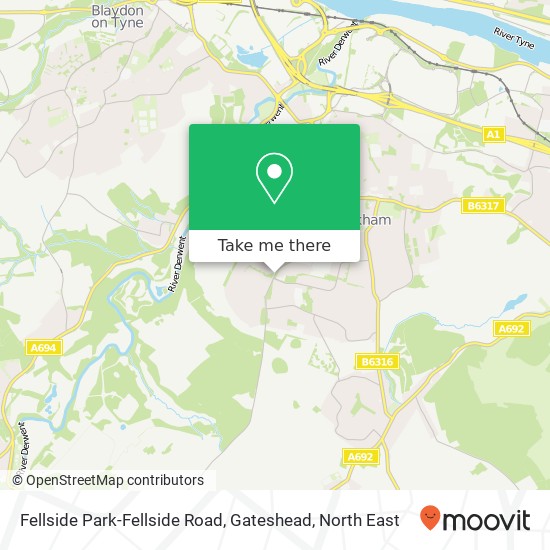 Fellside Park-Fellside Road, Gateshead map