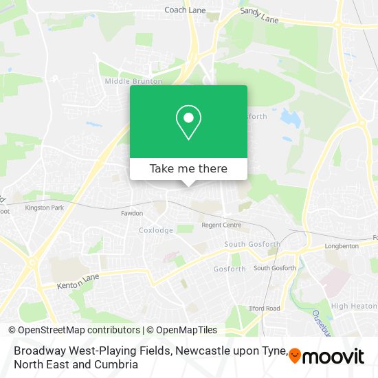 Broadway West-Playing Fields, Newcastle upon Tyne map