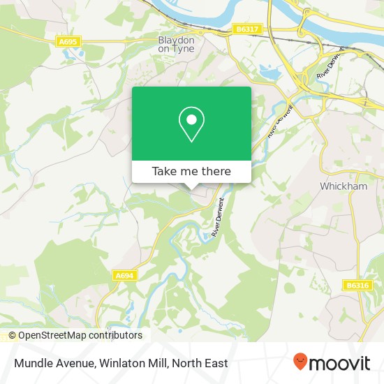 Mundle Avenue, Winlaton Mill map