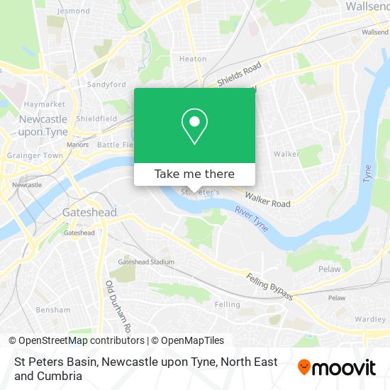 St Peters Basin, Newcastle upon Tyne map