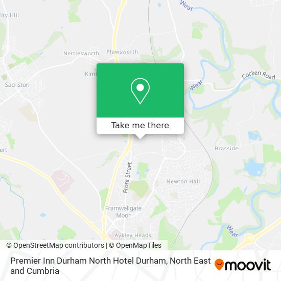 Premier Inn Durham North Hotel Durham map