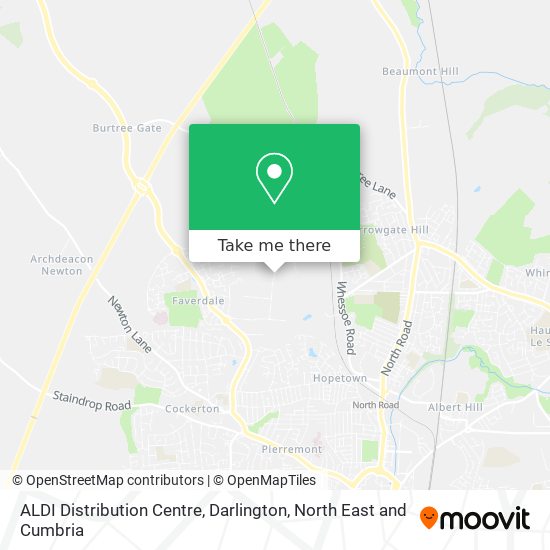 ALDI Distribution Centre, Darlington map