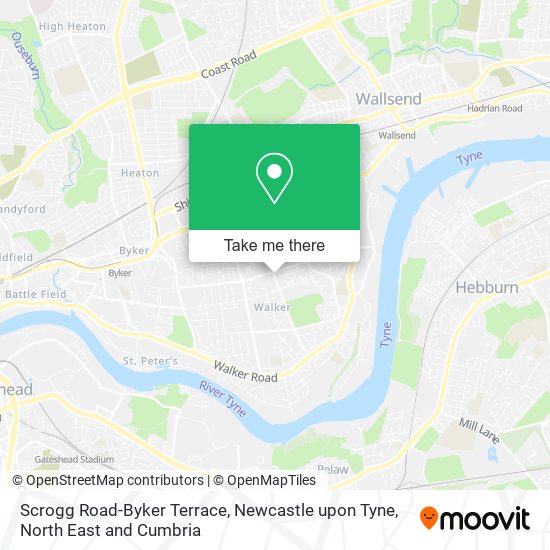 Scrogg Road-Byker Terrace, Newcastle upon Tyne map