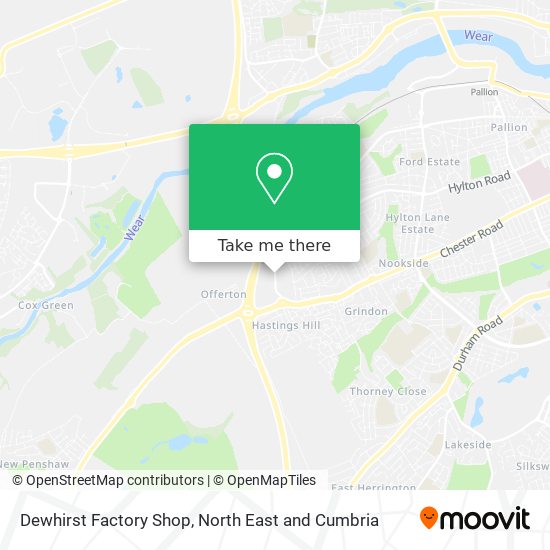 Dewhirst Factory Shop map