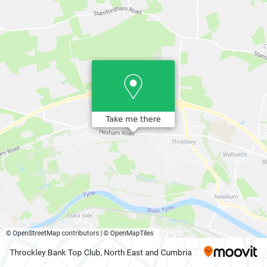 Throckley Bank Top Club map
