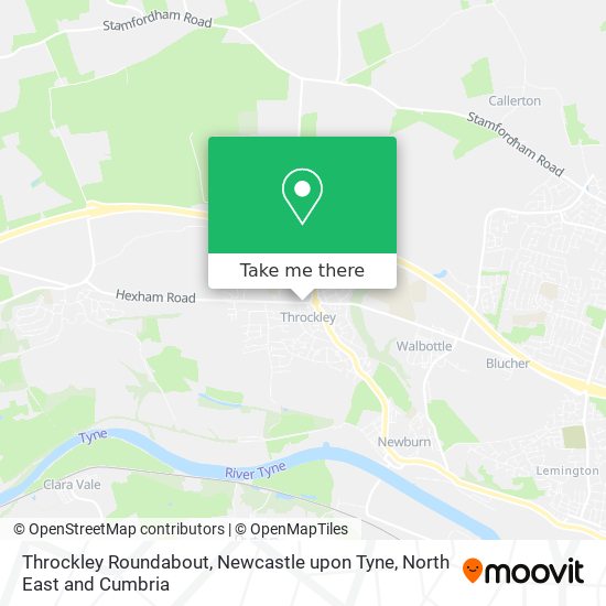 Throckley Roundabout, Newcastle upon Tyne map