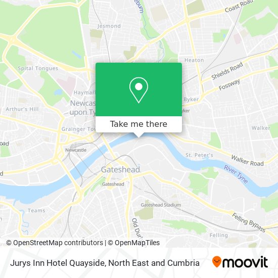 Jurys Inn Hotel Quayside map