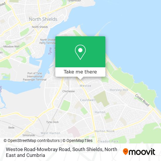 Westoe Road-Mowbray Road, South Shields map