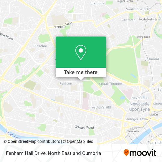 Fenham Hall Drive map