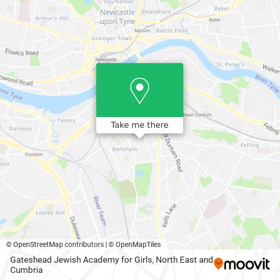 Gateshead Jewish Academy for Girls map