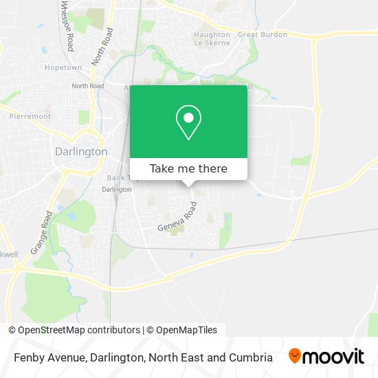 Fenby Avenue, Darlington map