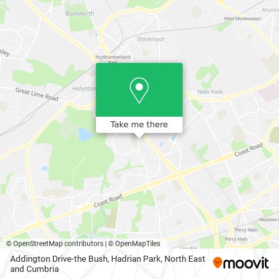 Addington Drive-the Bush, Hadrian Park map