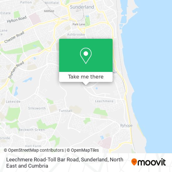 Leechmere Road-Toll Bar Road, Sunderland map