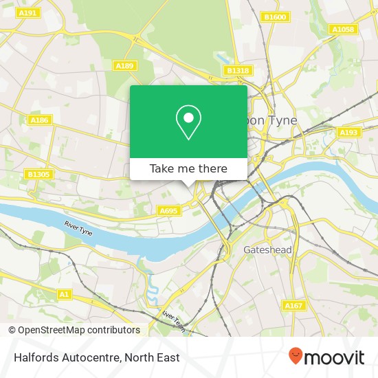 Halfords Autocentre, George Street Elswick Newcastle upon Tyne NE4 7JL map