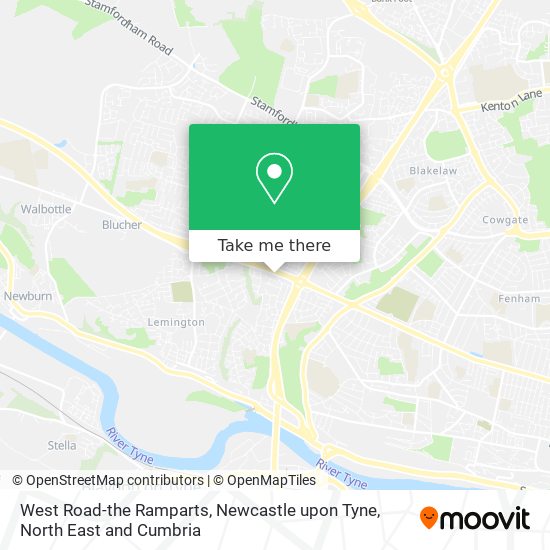 West Road-the Ramparts, Newcastle upon Tyne map
