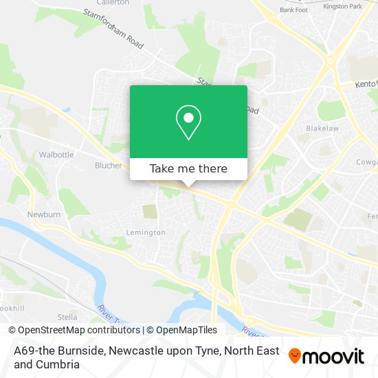 A69-the Burnside, Newcastle upon Tyne map