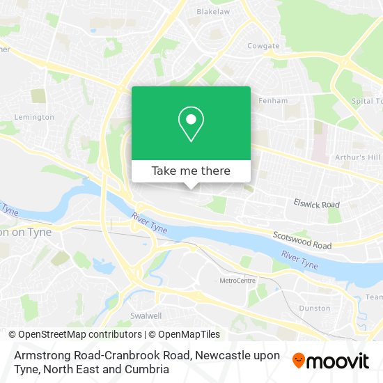 Armstrong Road-Cranbrook Road, Newcastle upon Tyne map