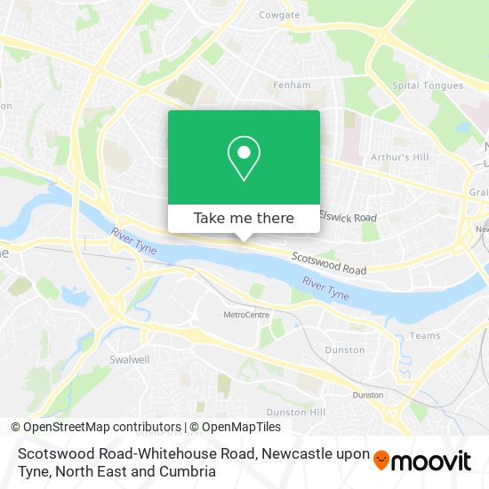 Scotswood Road-Whitehouse Road, Newcastle upon Tyne map