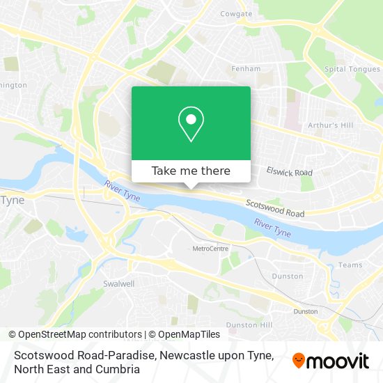 Scotswood Road-Paradise, Newcastle upon Tyne map