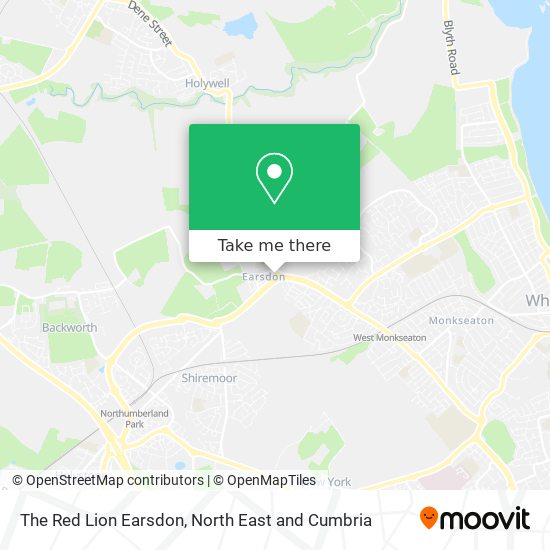 The Red Lion Earsdon map