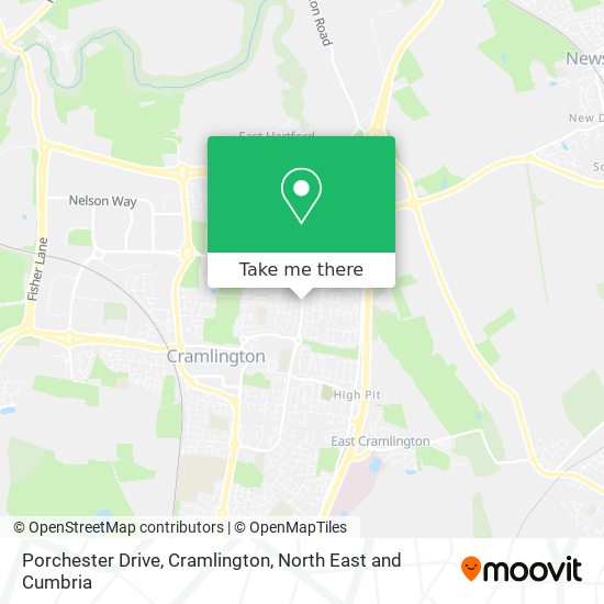 Porchester Drive, Cramlington map