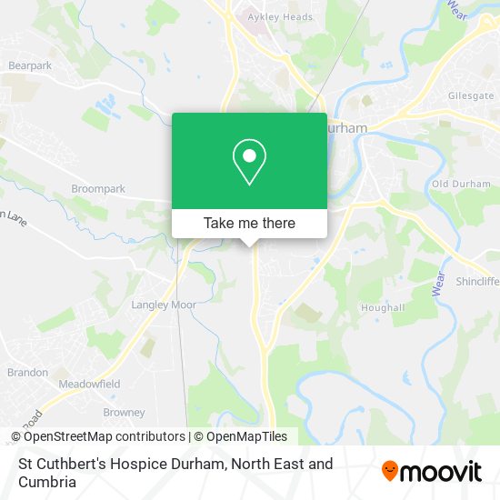 St Cuthbert's Hospice Durham map