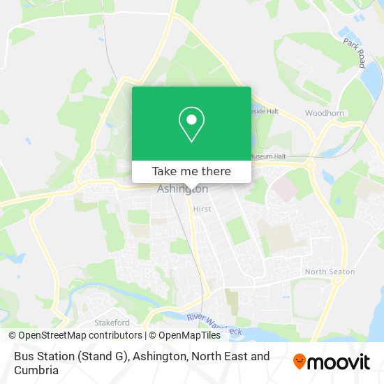 Bus Station (Stand G), Ashington map