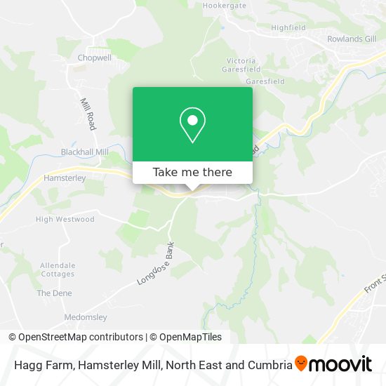Hagg Farm, Hamsterley Mill map
