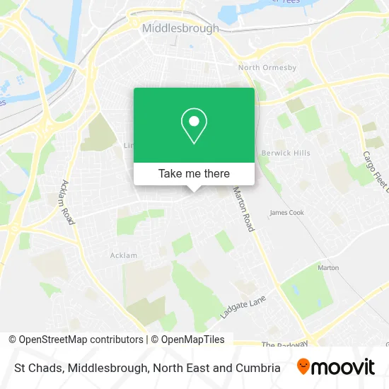 St Chads, Middlesbrough map