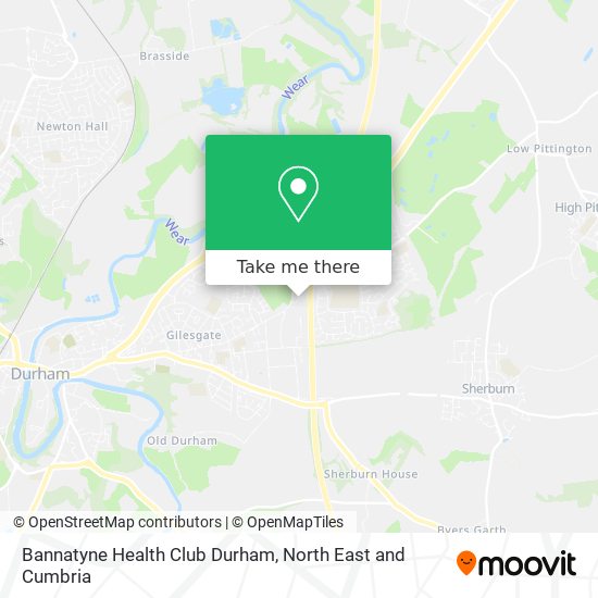Bannatyne Health Club Durham map
