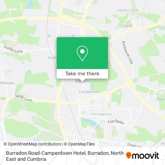 Burradon Road-Camperdown Hotel, Burradon map