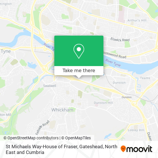 St Michaels Way-House of Fraser, Gateshead map