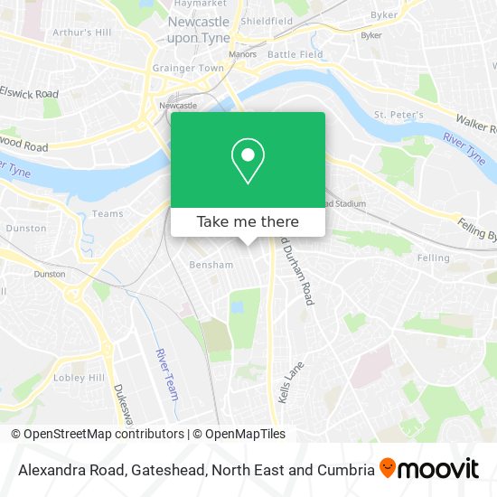 Alexandra Road, Gateshead map