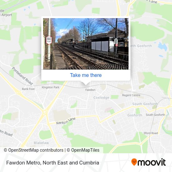 Fawdon Metro map