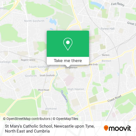St Mary's Catholic School, Newcastle upon Tyne map